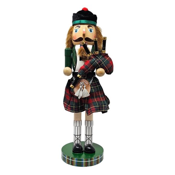 Scottish Bagpipe Player Kilt Traditional Dress 13" Christmas Nutcracker - Person - Picture 1 of 5